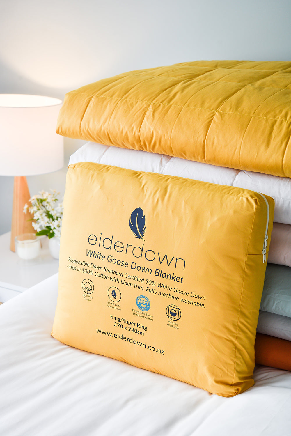 Goose Down Blanket - Autumn Gold – Eiderdown Australia